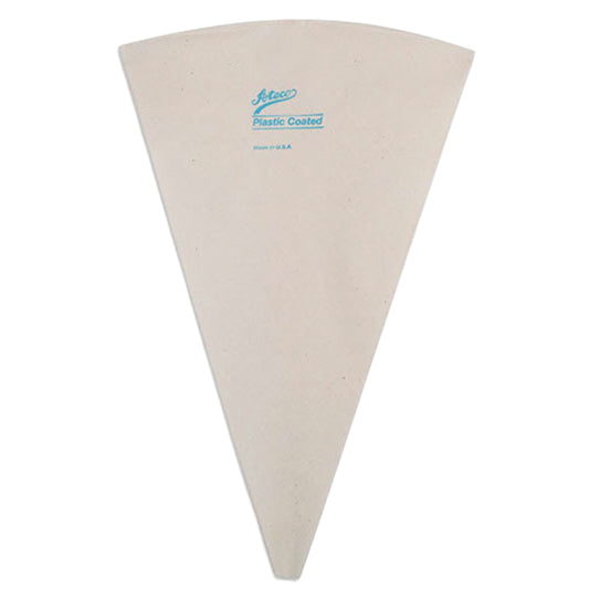 Ateco reusable plastic-coated pastry bag with a non-slip fabric exterior and blue printed logo