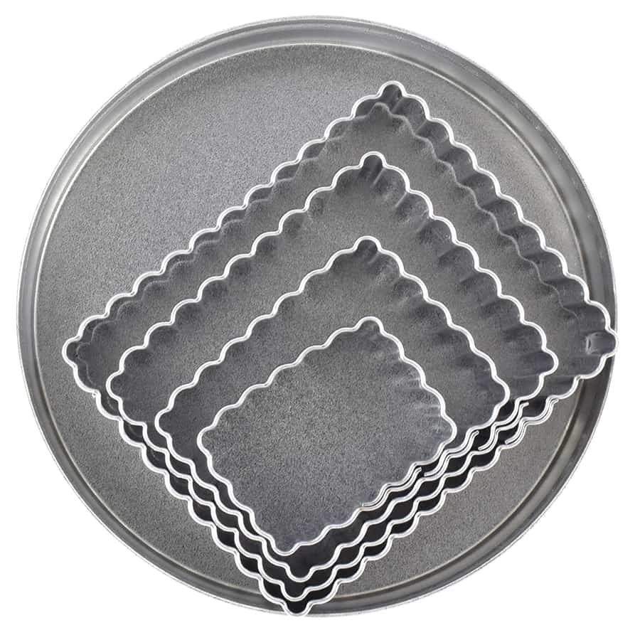 Rectangle Fluted Cookie Cutter 4 Piece Set