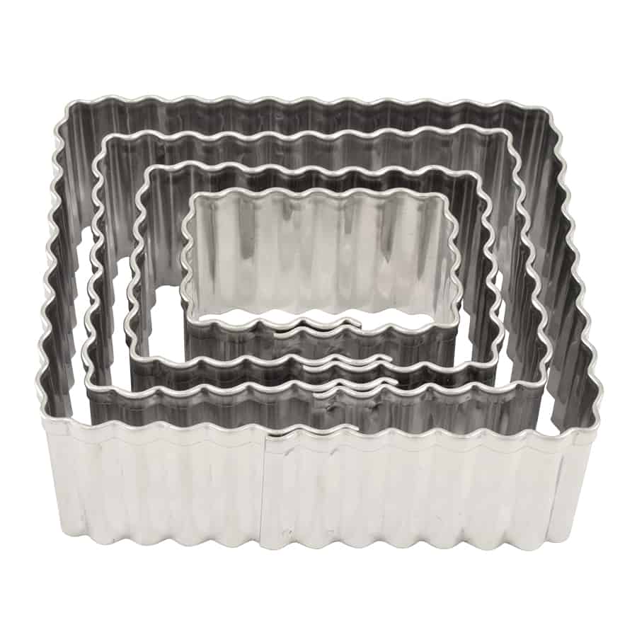 Rectangle Fluted Cookie Cutter 4 Piece Set