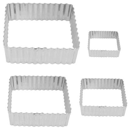 Rectangle Fluted Cookie Cutter 4 Piece Set