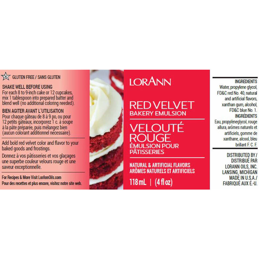 Emulsion Label Lorann Red Velvet Emulsion Flavoring – Lynn's Cake, Candy & Chocolate ...