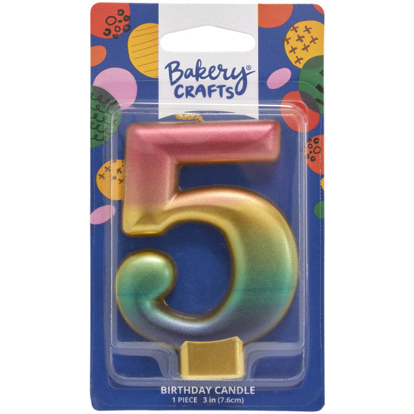 Metallic Rainbow Number Candle (0 - 9)