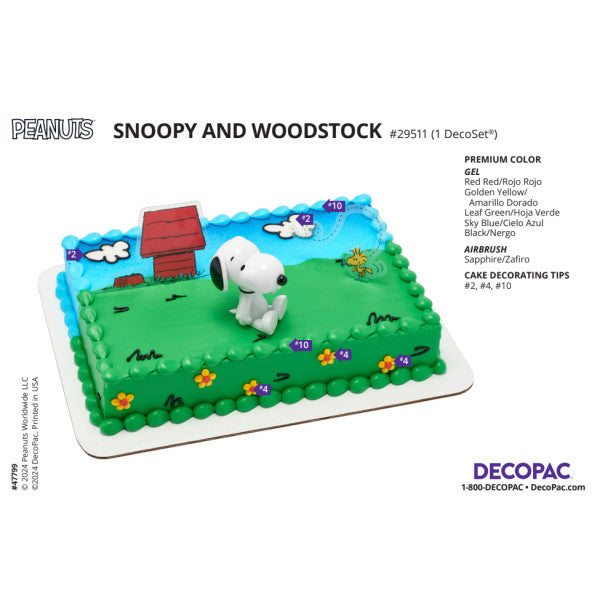 Peanuts Snoopy & Woodstock Cake Topper Decoset