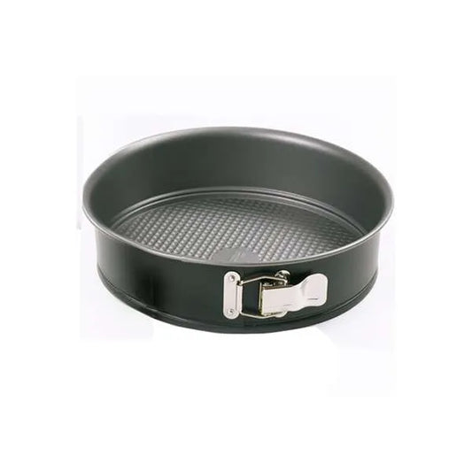 7 inch Non-stick black springform pan with silver latch.