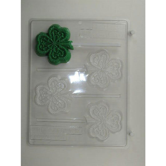 Ornate Shamrock Chocolate Lollipop Mold