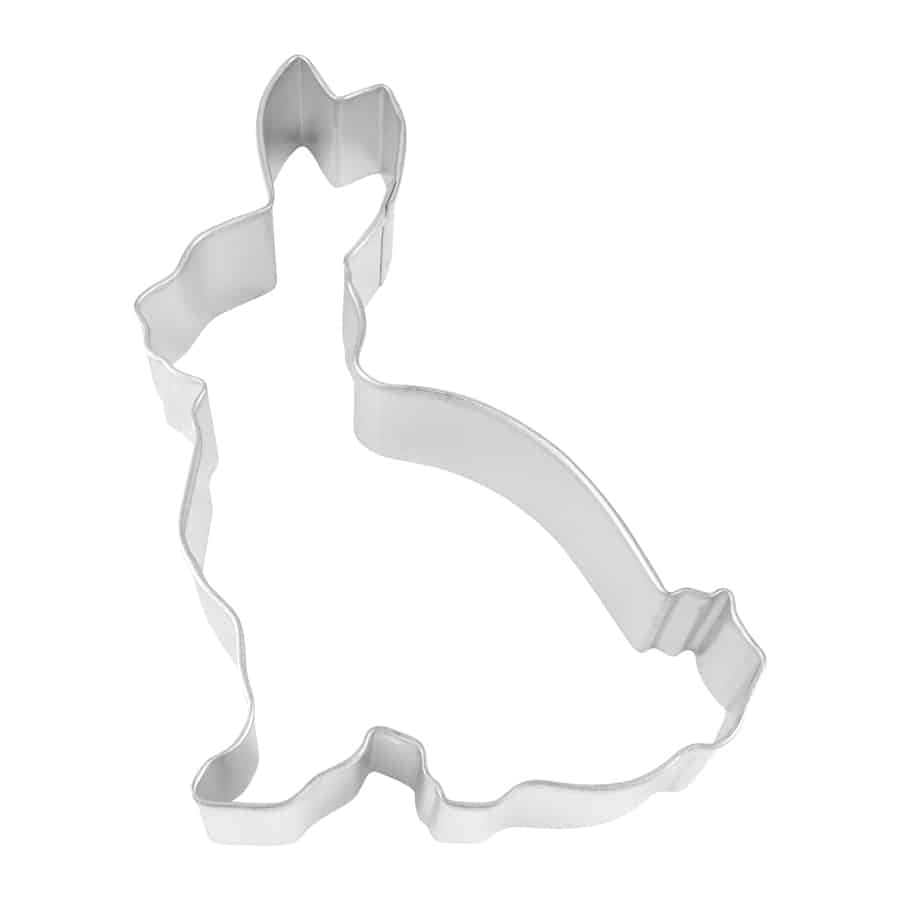 Sitting Bunny Cookie Cutter - a tinplated steel cutter shaped like a rabbit in a sitting position.