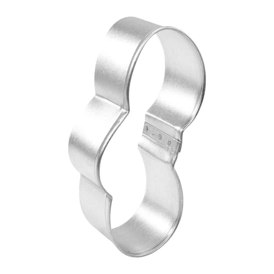 Side view of the Stacked Eggs Cookie Cutter, showing its sturdy metal construction and design details.