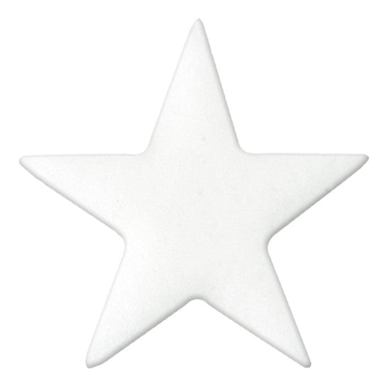 Single white five-point Dec-Ons pressed sugar star decoration with a smooth matte finish shown against a white background.