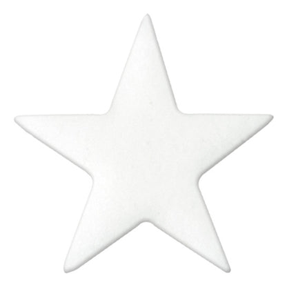 Single white five-point Dec-Ons pressed sugar star decoration with a smooth matte finish shown against a white background.