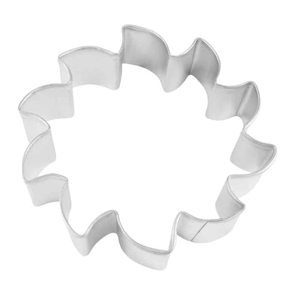 Sun Cookie Cutter with a jagged-edged circular shape, designed for bright and cheerful baking.