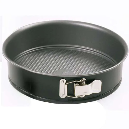 10 inch Non-stick black springform pan with silver latch.