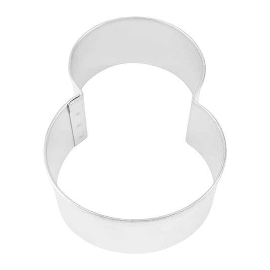 Metal number 8 cookie cutter displayed against a white background.