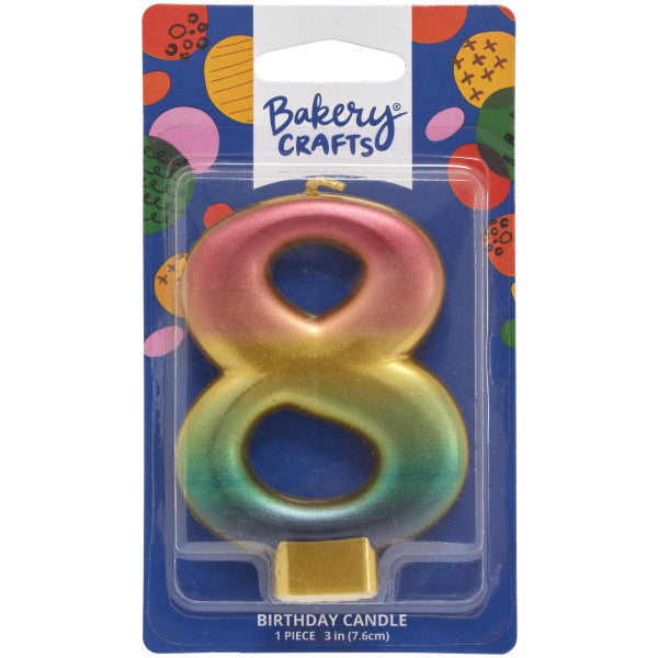 Metallic Rainbow Number Candle (0 - 9)