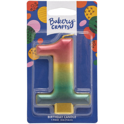 Metallic Rainbow Number Candle (0 - 9)