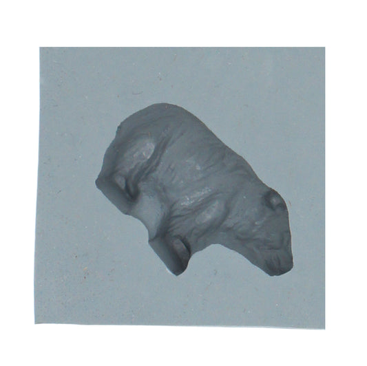 Close-up of small bear rubber mint mold featuring a detailed bear figure for candy making