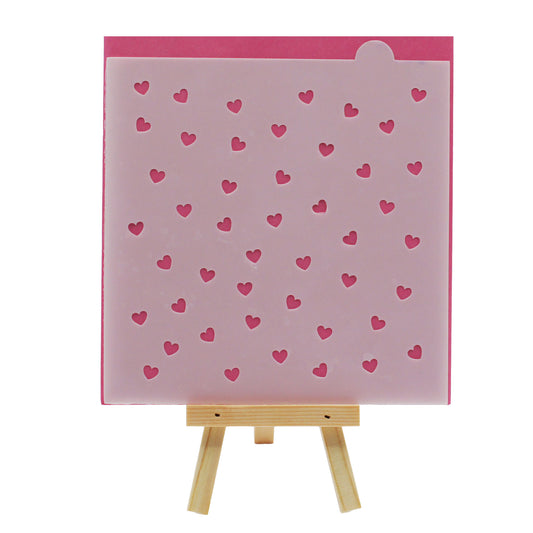 Whimsical Hearts Cookie Stencil - 1/4"