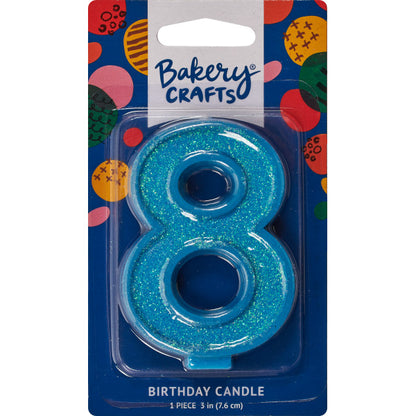 Super Glitter Number Candle #8 - 3"