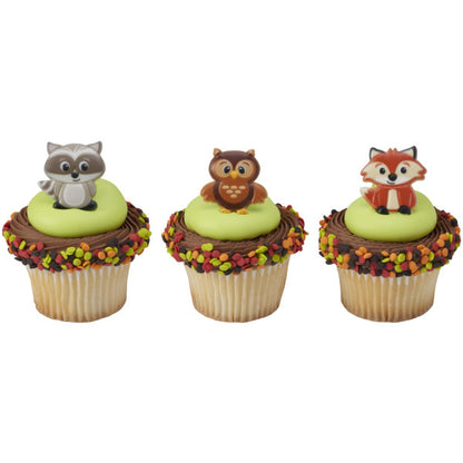 Woodland Animal Cupcake Rings - 6 Pack