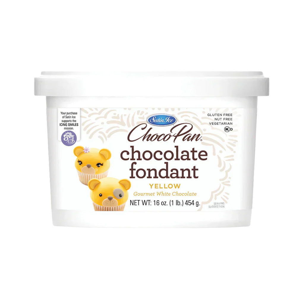 Yellow Colored and White Chocolate Flavored Fondant in a 1 Pound Container