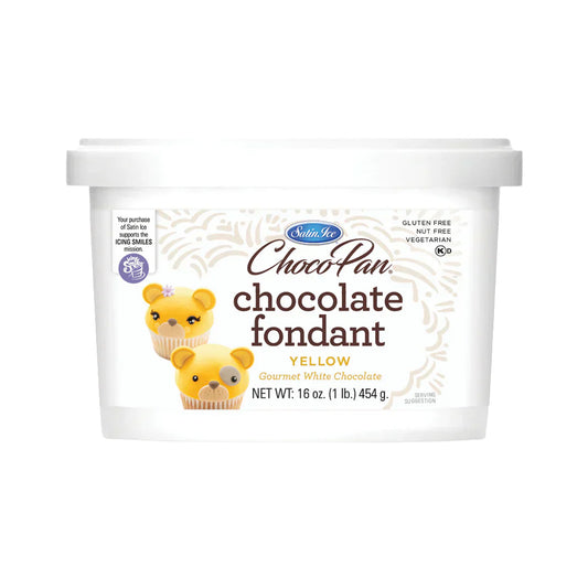 Yellow Colored and White Chocolate Flavored Fondant in a 1 Pound Container