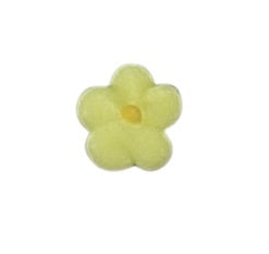 Light yellow royal icing drop flower for topping cupcakes or cookies