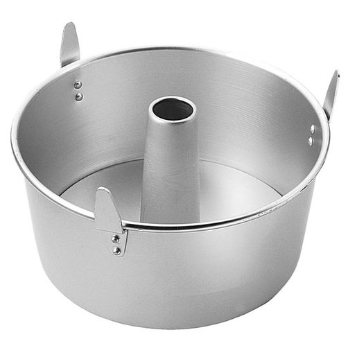 Wilton 10-inch Angel Food Cake Tube Pan with removable bottom and built-in cooling feet.