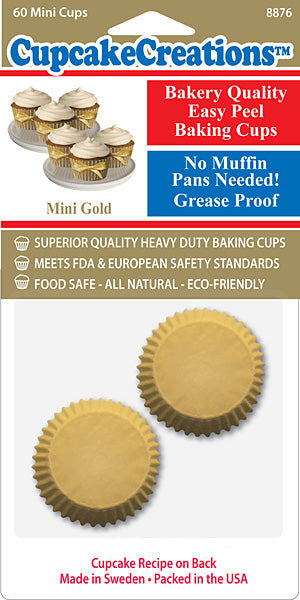 Gold Solid Baking Cup Mini 60/pkg