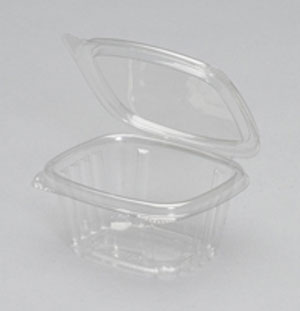 Container 6 oz Clear Hinged