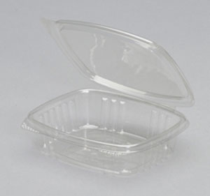 Container 8 oz Clear Hinged