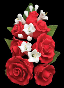 Formal Rose Spray Red 5" ea