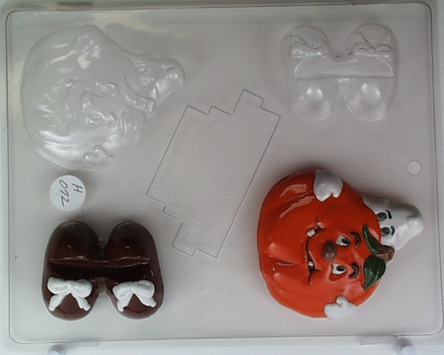 Ghost Behind Pumpkin in Shoes Mold