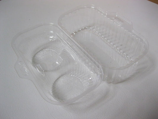 Cupcake Container 2 Count Clear Plastic
