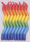 Wavy Birthday Candles - Tye Dye Colors 8/pkg