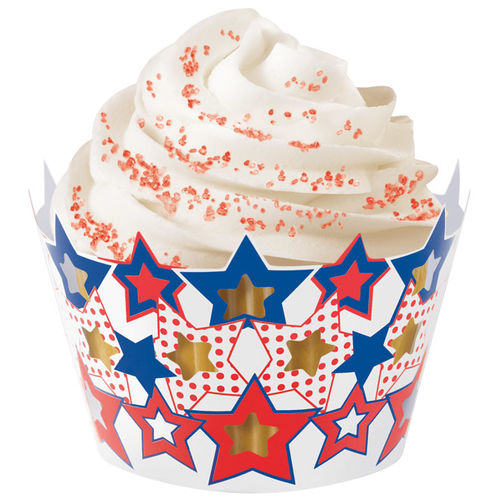 Wilton Patriotic Stars Cupcake Wraps 18/pkg