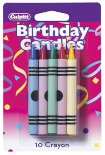 Multi Crayon Shaped Candles 10/pkg