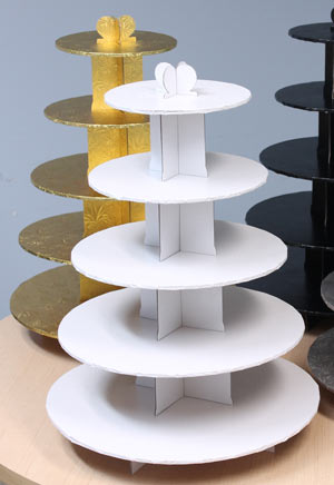 Cupcake Stand 5-tier (cardboard) - WHITE