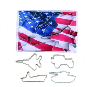 Military Vehicles Cookie Cutters 4 pc Set