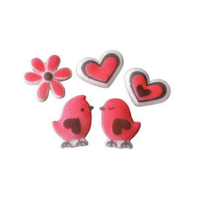 Valentine Hearts and Love Bird Shapes - 6/pkg