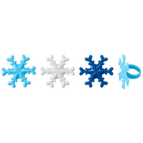 Blue and White Snowflake Cupcake Rings
