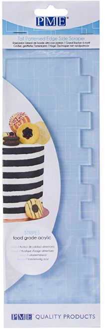 Tall Cake Side Scraper With Stripes Pattern