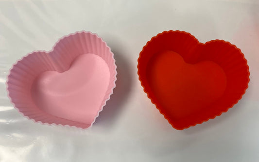Silicone Heart Shaped Baking Cups 12 Pk