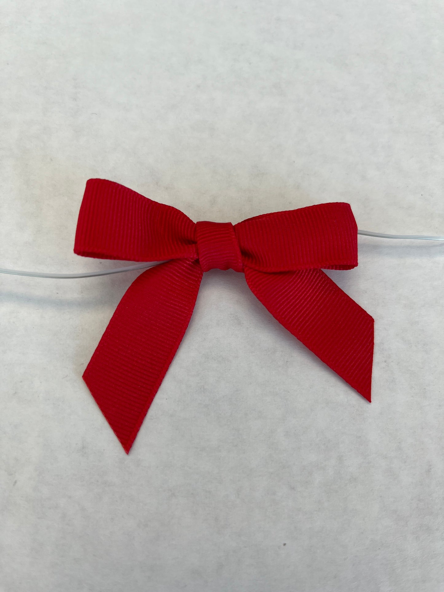 Red Grosgrain Bow With Twist Tie