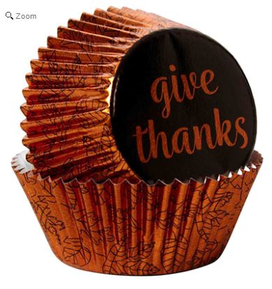 "Give Thanks" Standard Foil Baking Cups