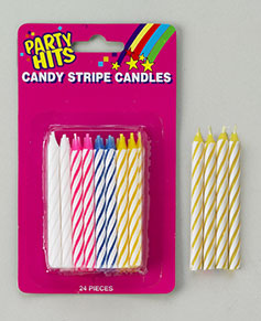 Spiral Striped Candles 2 1/2"