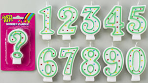 Candle Numbers Green/White