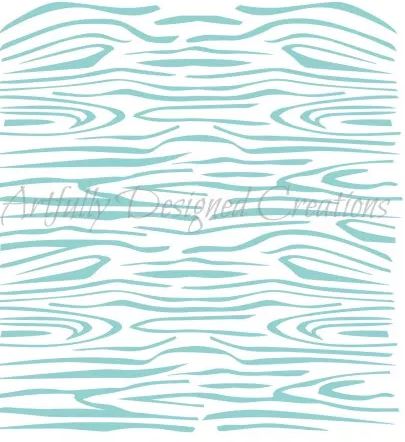 Wood Grain Detailed Cake Stencil in a square shape with open blue wood grain pattern, ideal for cake decorating or craft projects.