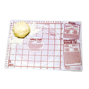 Jumbo pastry cutting mat measuring 18 x 24 inches, shown as a flat, clear surface ideal for rolling dough or chopping ingredients.