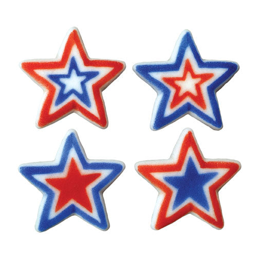 Patriotic Stars Pressed Sugar Decorations - 1.75"
