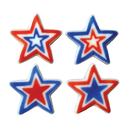 Patriotic Stars Pressed Sugar Decorations - 1.75"