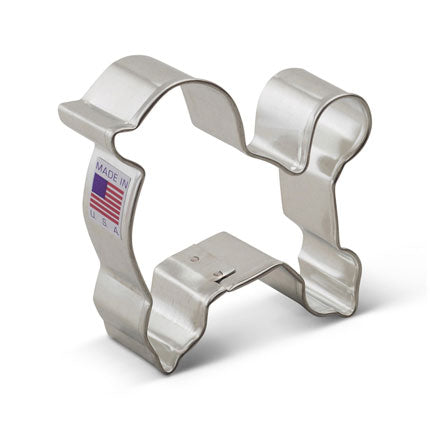 3-inch poodle-shaped cookie cutter made of metal, showing a detailed silhouette of a standing poodle.